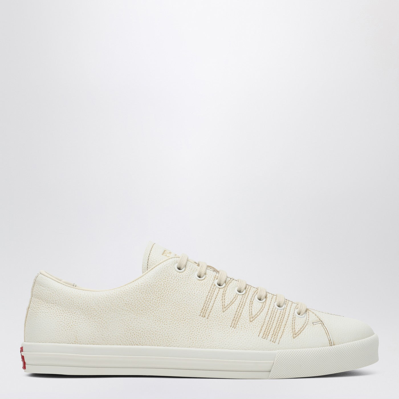 Talc-Coloured Leather Sneakers