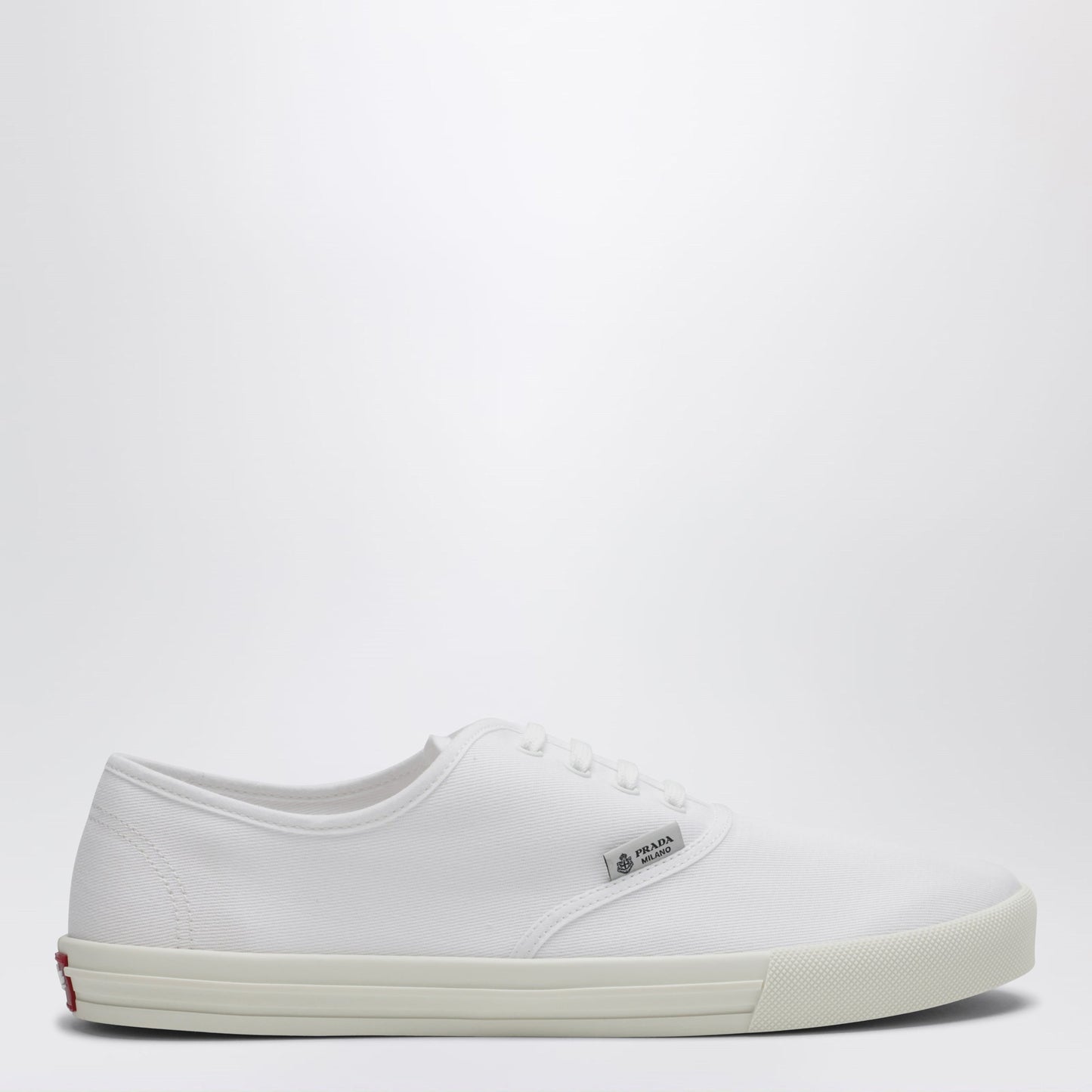 Sneakers In White Drill Fabric