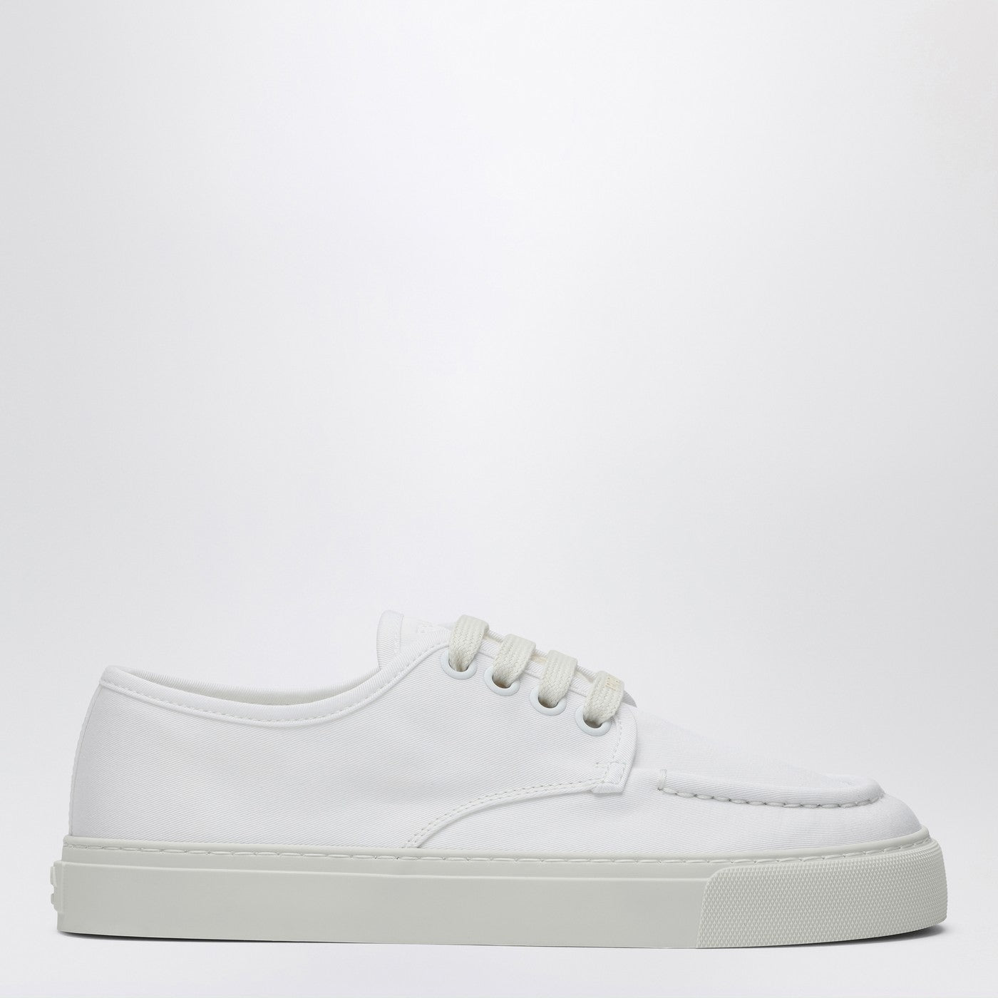 White Sneakers In Cotton Canvas