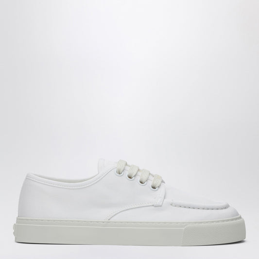 White Sneakers In Cotton Canvas
