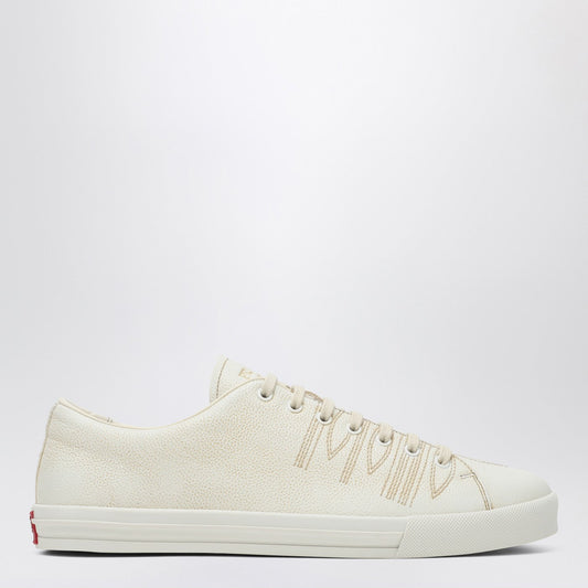Talc-Coloured Leather Sneakers