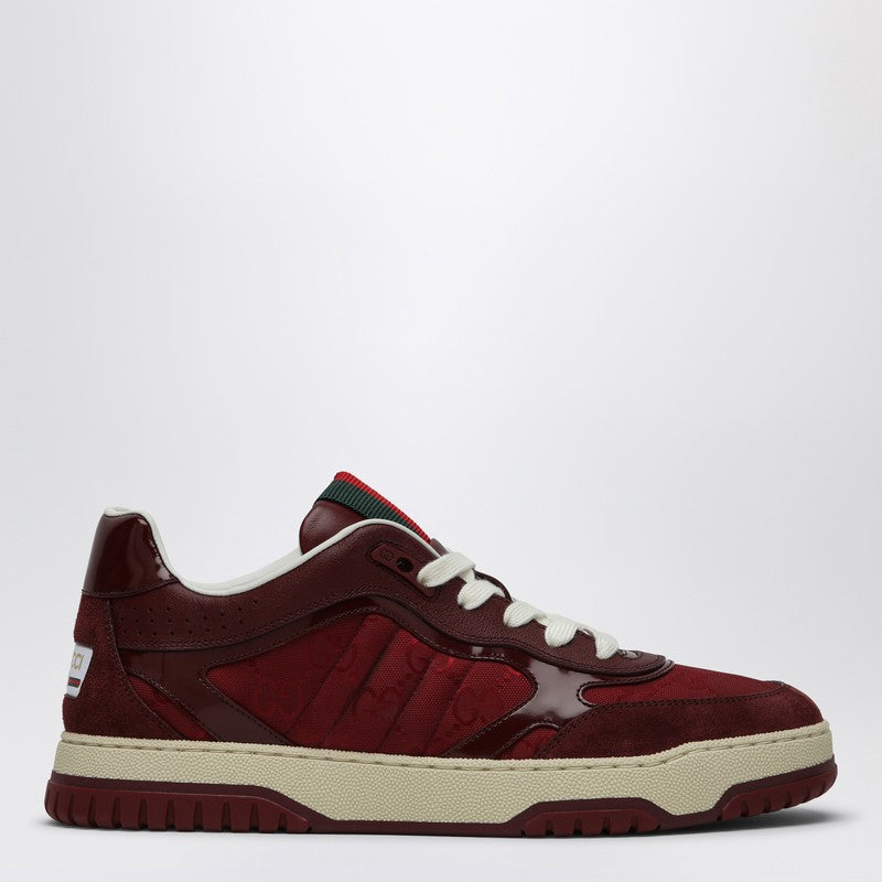 Re-Web Sneakers In Burgundy Gg Fabric
