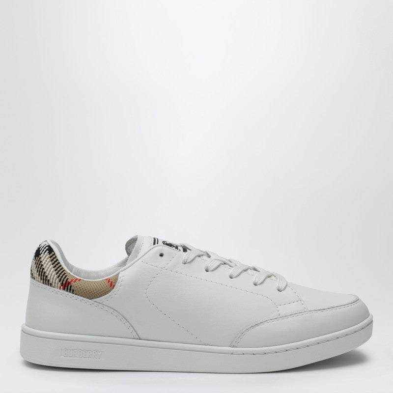 Set Sneakers In White Leather And Check