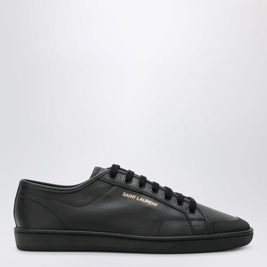 Black Gym Sneakers In Smooth Leather