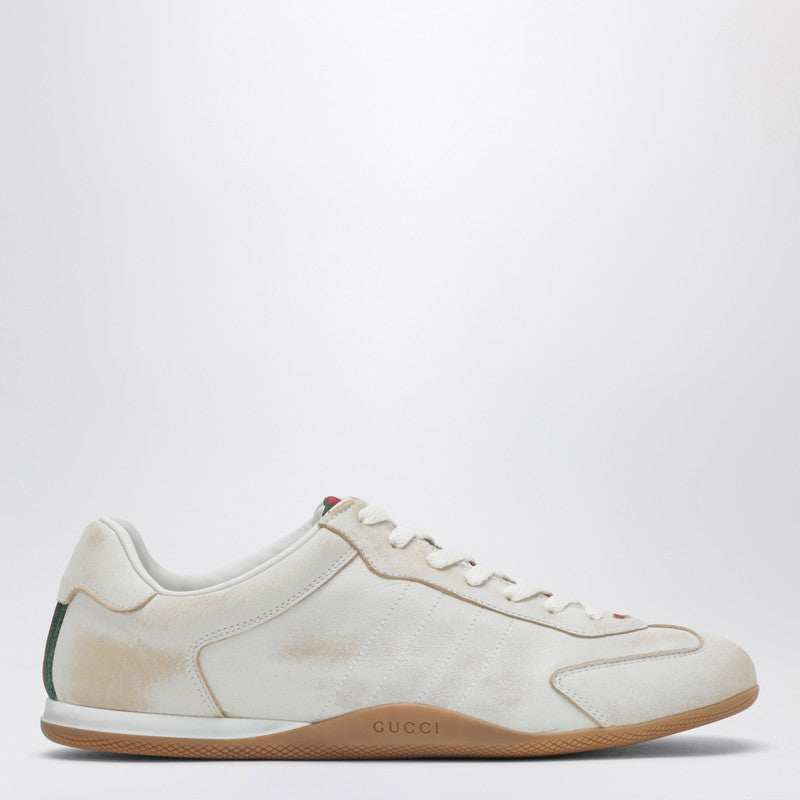 Gucci Shift Sneakers In White Délavé-Effect Leather