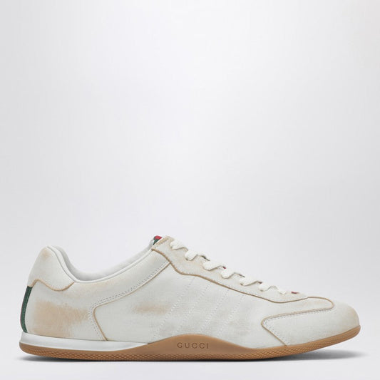 Gucci Shift Sneakers In White Délavé-Effect Leather