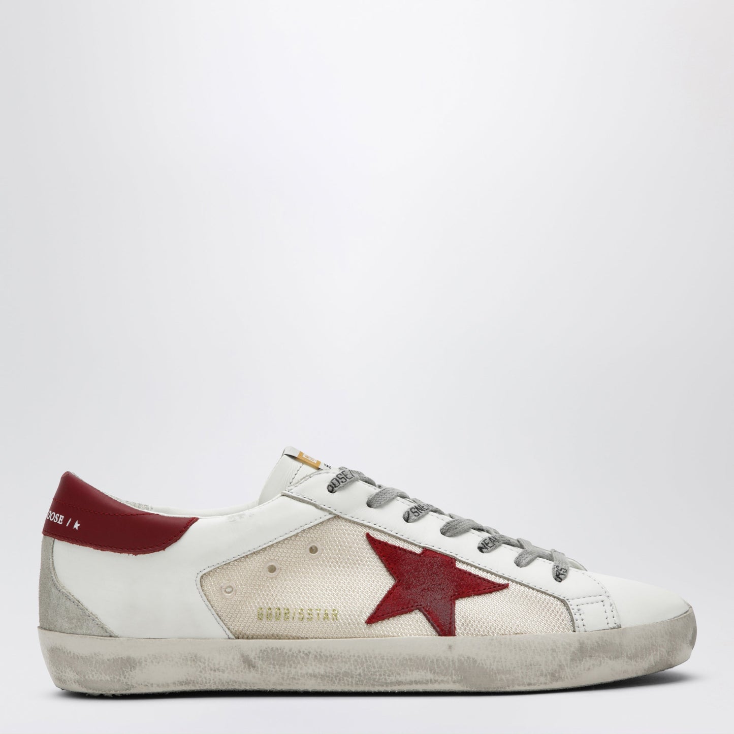 Golden Goose Super-Star Sneakers In Beige/White/Red