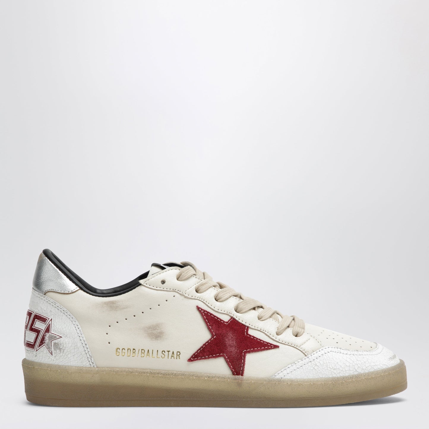 Ball Star Sneakers In Butter Beige/White/Red