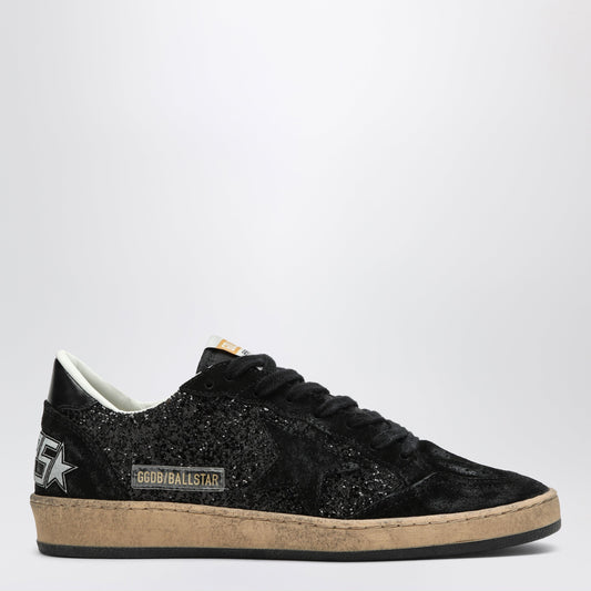 Ball Star Sneakers Black In Suede And Glitter