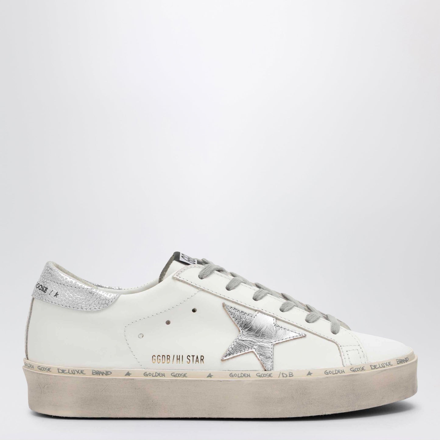 White/Silver Hi-Star Sneakers