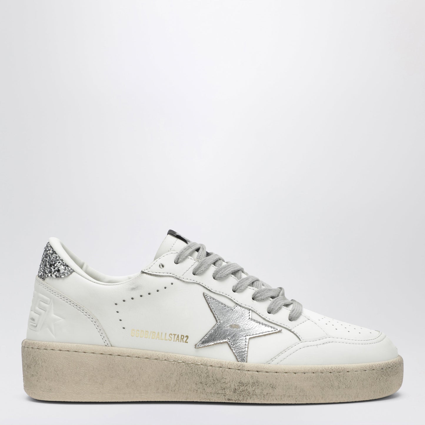 White/Silver/Platinum Glitter Ball Star Sneakers
